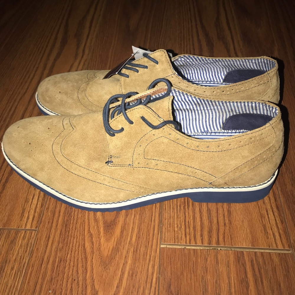 Lotus suede wingtip dress shoes